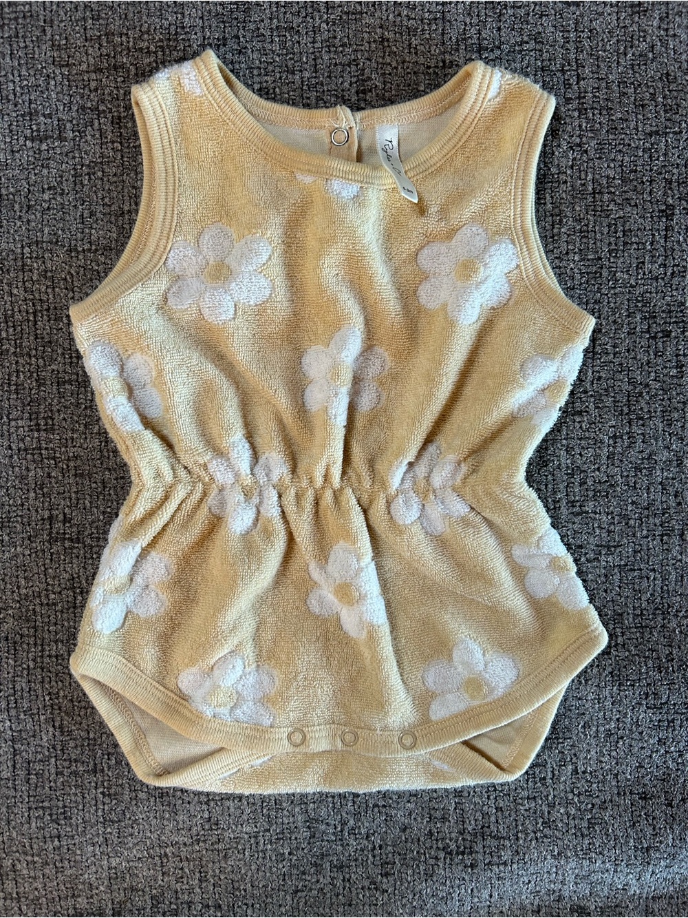 Rylee + Cru Pale Yellow Daisy Terry One-Piece
